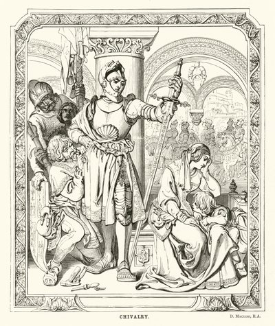 ridderlighed (gravering) af Daniel (after) Maclise