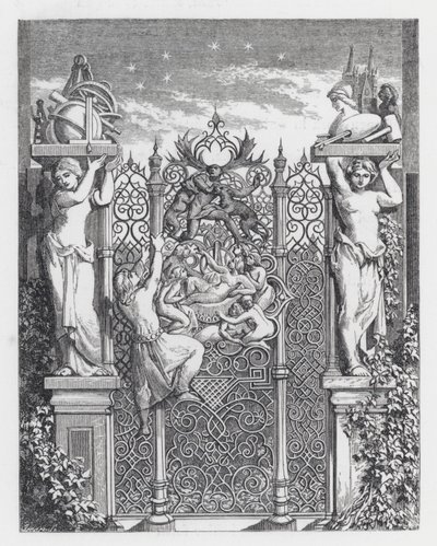 Illustration til Tennysons digt, The Princess (gravering) af Daniel (after) Maclise