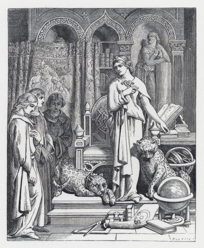 Illustration til Tennysons digt, The Princess (gravering) af Daniel (after) Maclise