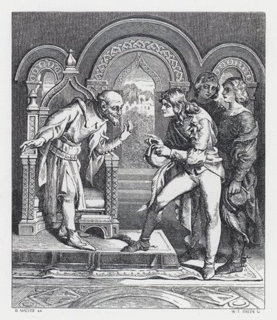 Illustration til Tennysons digt, The Princess (gravering) af Daniel (after) Maclise