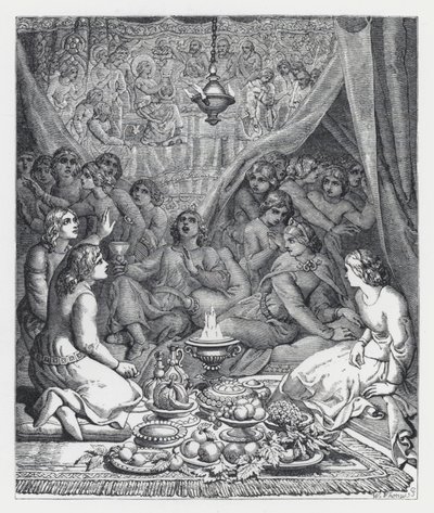 Illustration til Tennysons digt, The Princess (gravering) af Daniel (after) Maclise