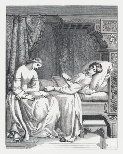 Illustration til Tennysons digt, The Princess (gravering) af Daniel (after) Maclise