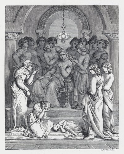 Illustration til Tennysons digt, The Princess (gravering) af Daniel (after) Maclise