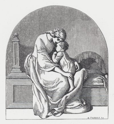 Illustration til Tennysons digt, The Princess (gravering) af Daniel (after) Maclise