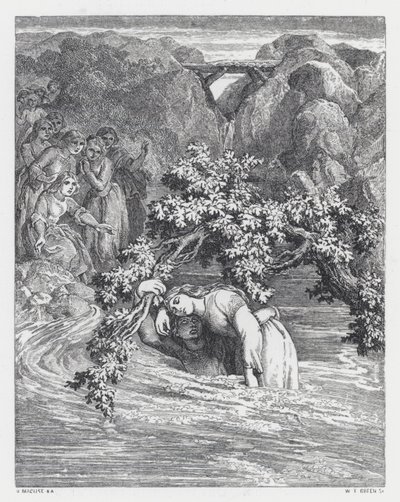 Illustration til Tennysons digt, The Princess (gravering) af Daniel (after) Maclise