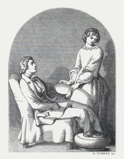Illustration til Tennysons digt, The Princess (gravering) af Daniel (after) Maclise