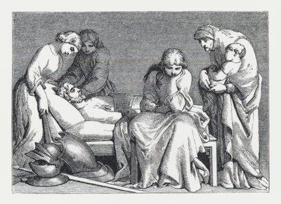 Illustration til Tennysons digt, The Princess (gravering) af Daniel (after) Maclise