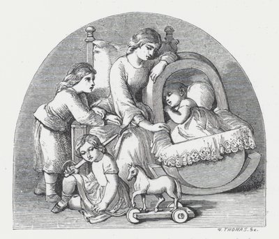 Illustration til Tennysons digt, The Princess (gravering) af Daniel (after) Maclise