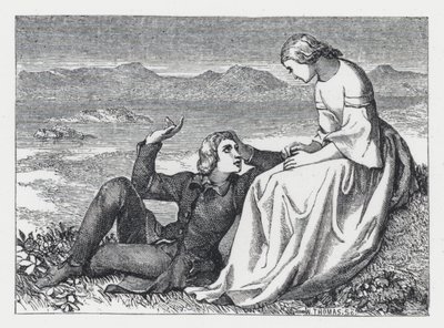 Illustration til Tennysons digt, The Princess (gravering) af Daniel (after) Maclise