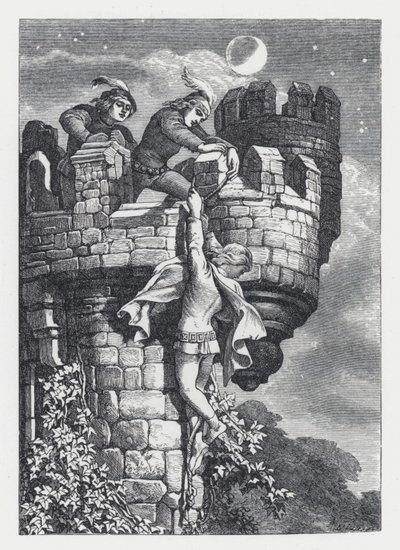 Illustration til Tennysons digt, The Princess (gravering) af Daniel (after) Maclise