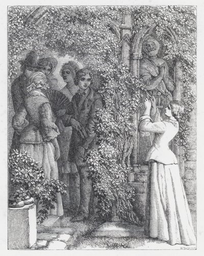 Illustration til Tennysons digt, The Princess (gravering) af Daniel (after) Maclise