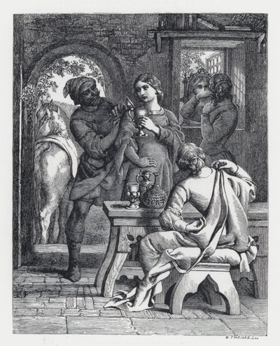 Illustration til Tennysons digt, The Princess (gravering) af Daniel (after) Maclise