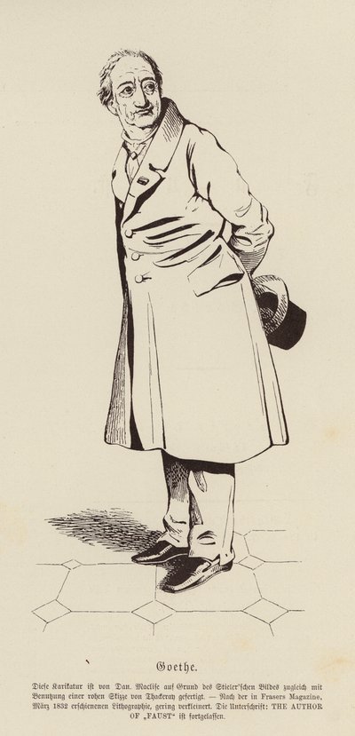 Johann Wolfgang von Goethe, tysk digter og dramatiker af Daniel (after) Maclise