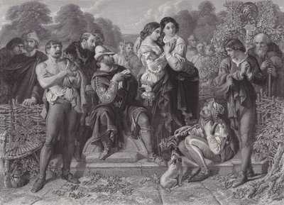 Orlando og wrestleren, "Som du kan lide det" (gravering) af Daniel (after) Maclise