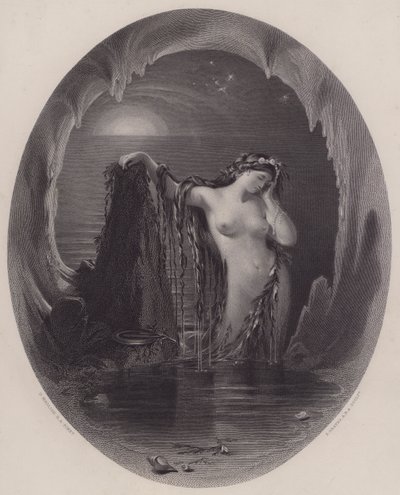 Harpens oprindelse (gravering) af Daniel (after) Maclise