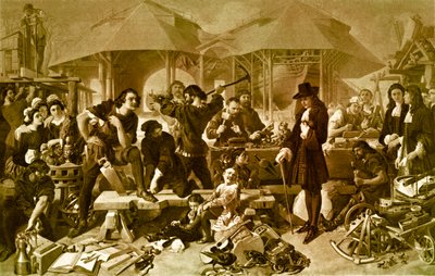 Peter den Store på Deptford Dockyard af Daniel 1806 70 Maclise