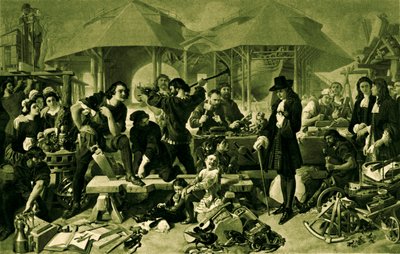 Peter den Store på Deptford Dockyard af Daniel 1806 70 Maclise
