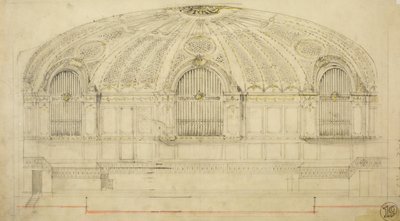 Orchestra Hall, Chicago, Illinois, afdeling, 1904. af Daniel Burnham