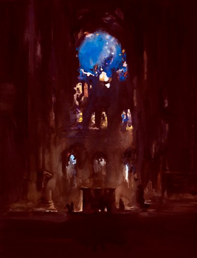 Interiør af Notre-Dame af Daniel Cacouault