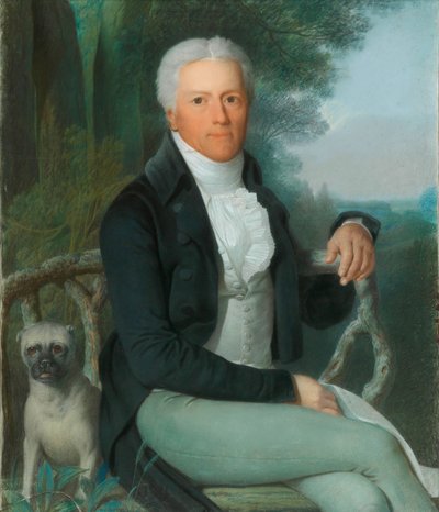 Portræt af grev Karl August von Hardenberg 1750-1822 i parken på hans landejendom..., c1810 af Daniel Caffe