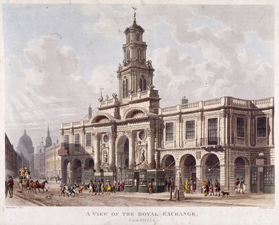 Royal Exchange 2nd exterior, London, 1816 af Daniel Havell