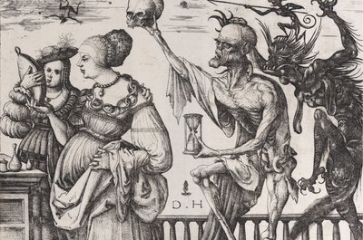 Døden og Djævelen overrasker to kvinder, ca. 1515. af Daniel Hopfer