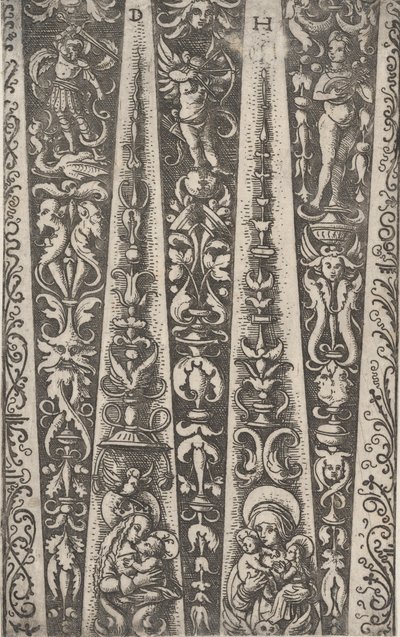 Design til kanalerne i riflet rustning, ca. 1515. af Daniel Hopfer