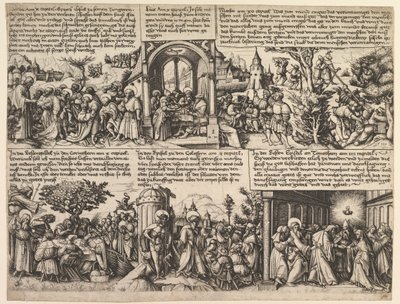 Forskellige scener, fra evangelierne og fra Acta Apostolorum, ca. 1530. af Daniel Hopfer