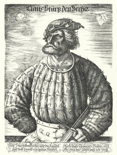Kunz von der Rosen, hofnarr for den hellige romerske kejser Maximilian I af Daniel Hopfer