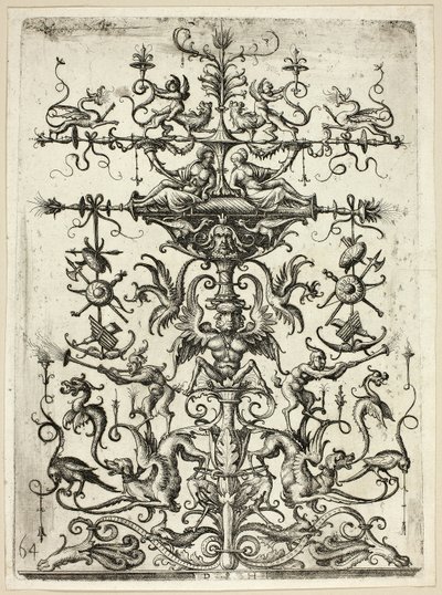 Ornament med arabesker, 1526/30, trykt 1684 af Daniel Hopfer