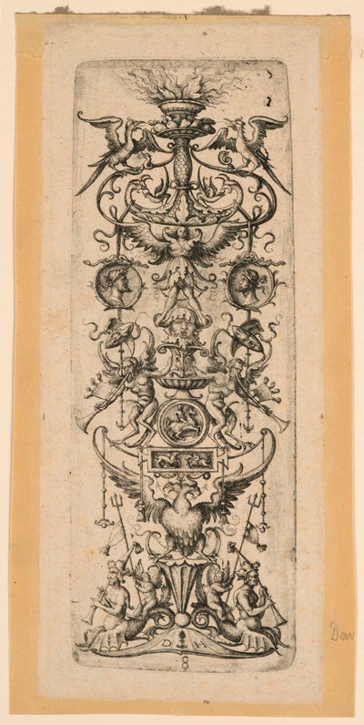 Ornamental lysekrone af Daniel Hopfer