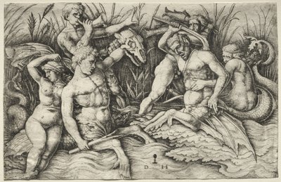 To Tritons kæmper - Battle of the Sea Gods (højre del) af Daniel Hopfer