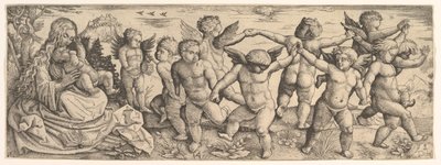 Jomfru og barn med engle, der danser i et landskab, 1530