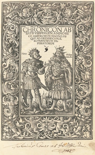 Kronik om abbeden i Urspergen af Daniel Hopfer and Burchardus Biberacensis, Provost of Ursperg