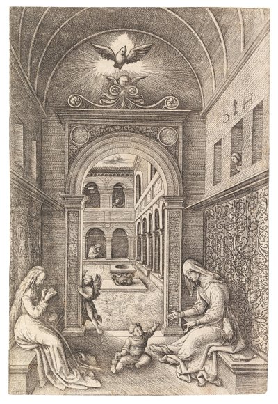 Jomfruen og barnet med Sankt Anne, ca. 1500. af Daniel Hopfer the Elder