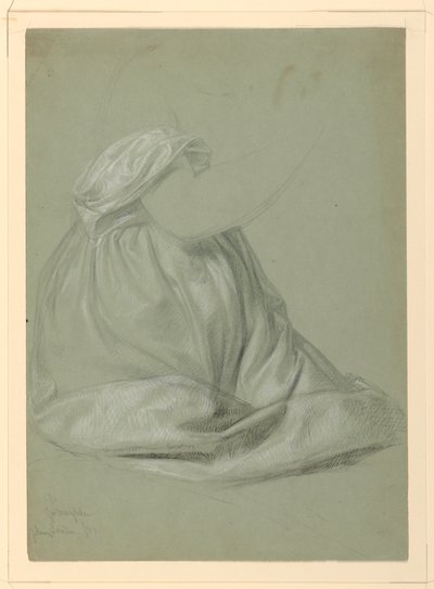 Draperistudie til "A Magdalen" af Daniel Huntington