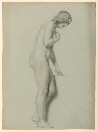 Tegning, kvindelig nøgen, 1858 af Daniel Huntington