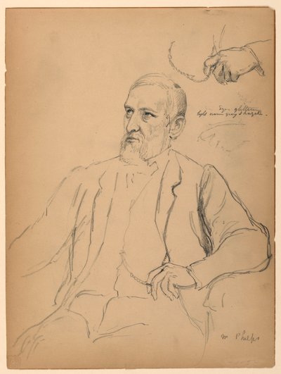 Tegning, John Jay Phelps siddende, S, 1863 af Daniel Huntington