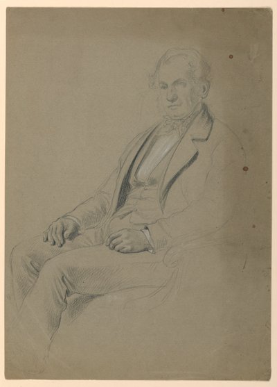 Tegning, siddende mand, 1860 af Daniel Huntington