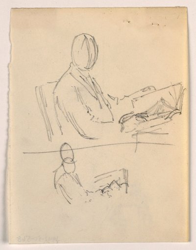 Tegning, Mand siddende med en bog, 1879-86 af Daniel Huntington