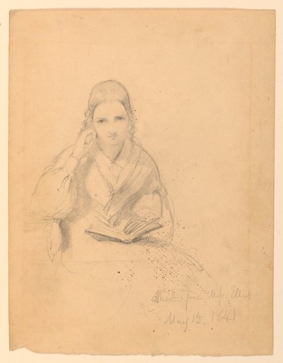 Tegning, frøken Elliot siddende, 15. maj 1841 af Daniel Huntington