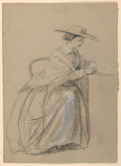 Tegning, fru Sheppard Gandy siddende, 1859 af Daniel Huntington