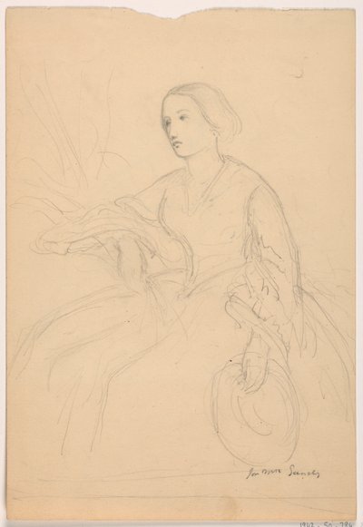 Tegning, fru Sheppard Gandy siddende; bagside: fru Sheppard Gandy siddende, 1859 af Daniel Huntington