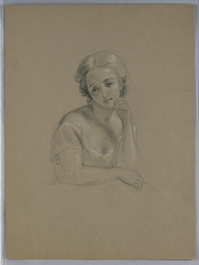 Tegning, muligt studie til "Marth", 1860 af Daniel Huntington
