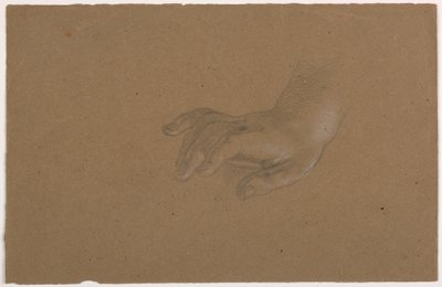 Tegning, studie af højre hånd, 1850-60 af Daniel Huntington