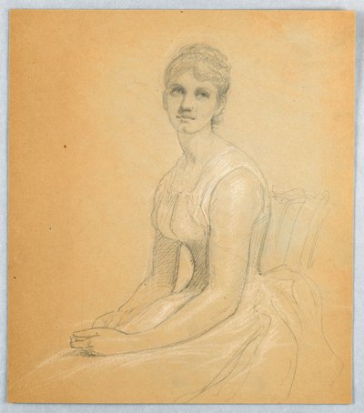 Tegning, Skitse til portræt af en kvinde, 1881 af Daniel Huntington