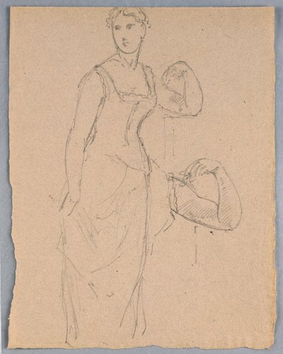 Tegning, Skitse til et portræt af Bella Worsham, 1878 af Daniel Huntington
