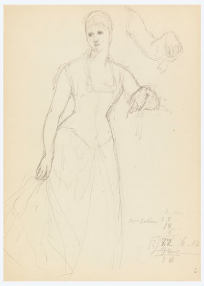 Tegning, Skitse til et portræt af Bella Worsham, 1878 af Daniel Huntington