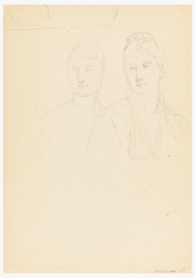 Tegning, Skitse til et portræt af Bella Worsham, 1878 af Daniel Huntington