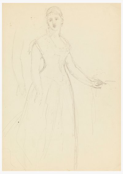 Tegning, Skitse til et portræt af Bella Worsham, 1878 af Daniel Huntington